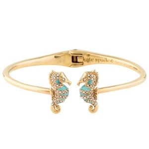 Kate Spade ‘Paradise Found’ Seahorse Open Hinge Bangle Bracelet